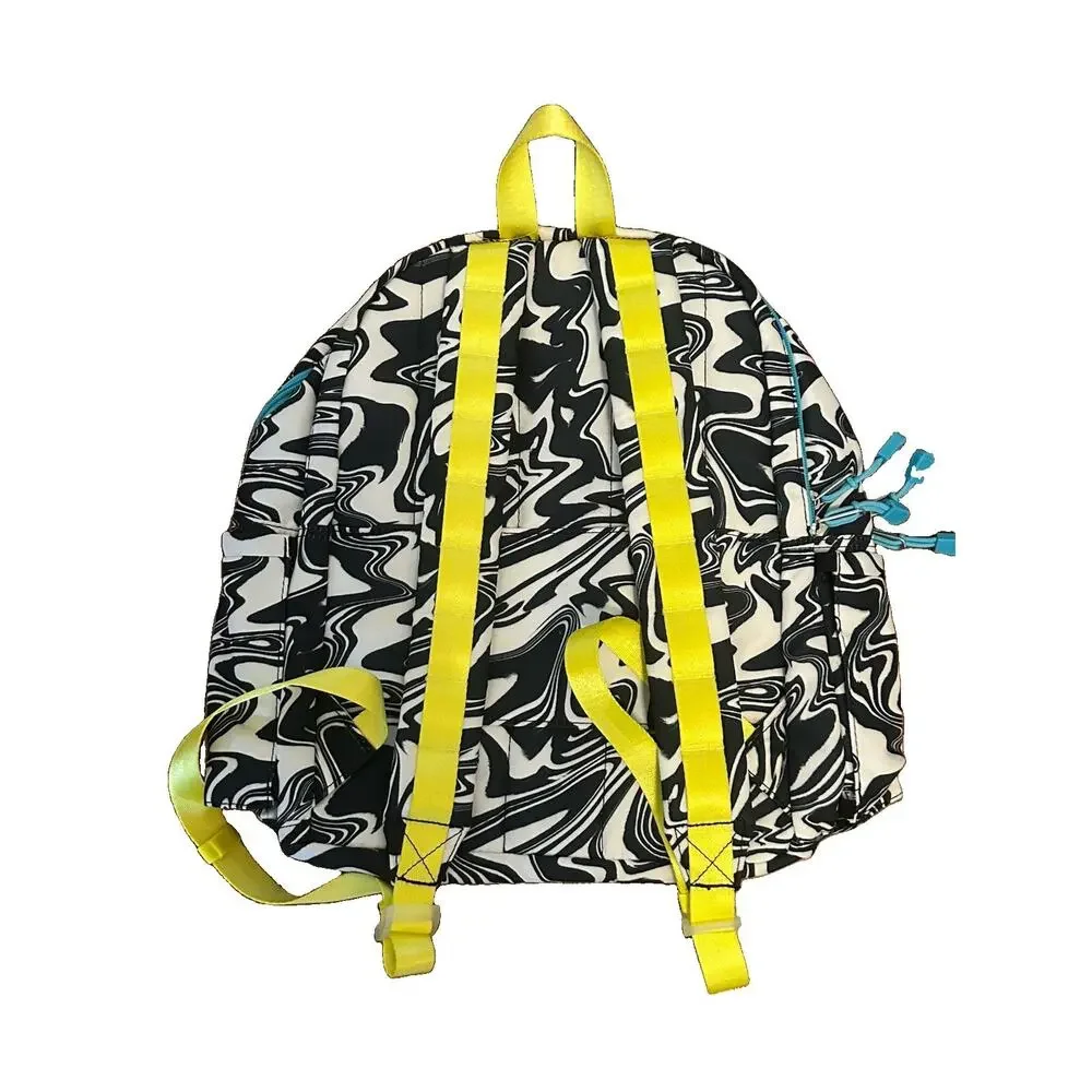 STATE Kane Kids Backpack Black White Abstract Wave Neon Backpack- Brand New